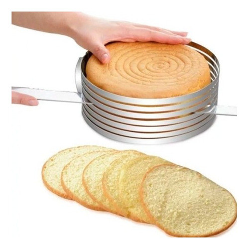 Forma Anel Aro Cortador Regulável Corte 7camadas Confeitaria 0