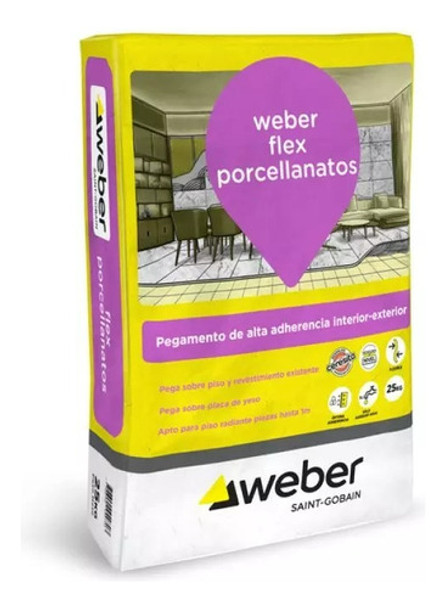 Pegamento Weber Flex Porcelanato X25kg 0