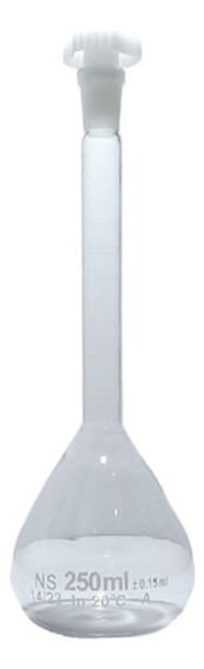 Kit C/ 3 Balão Volumétrico Vidro Boro C/ Rolha Poli 250ml 0