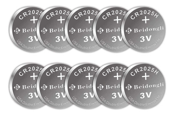 Batera De Moneda De Litio Cr2025 De 3 V (10 Bateras) Garanta 0