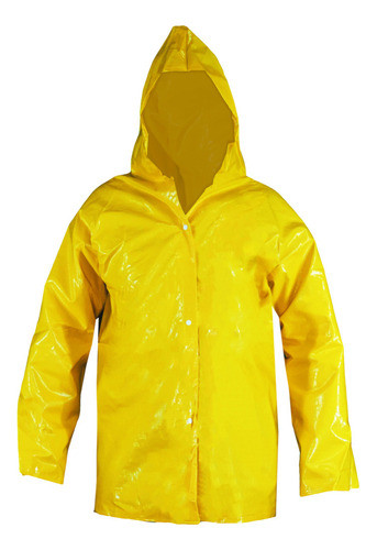 Jaqueta / Jaleco Pvc Forrada Amarela Com Capuz Xg - Maicol 0