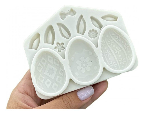 Molde De Silicone Ovos De Páscoa Decorados 12 Cav 0