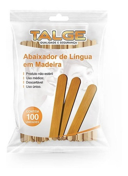7 Pct Palito De Madeira - Abaixador De Língua 100 Uni Talge 0