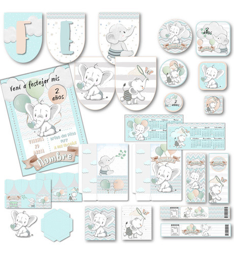 Kit Imprimible Elefante Ya Editado Listo Para Imprimible 0