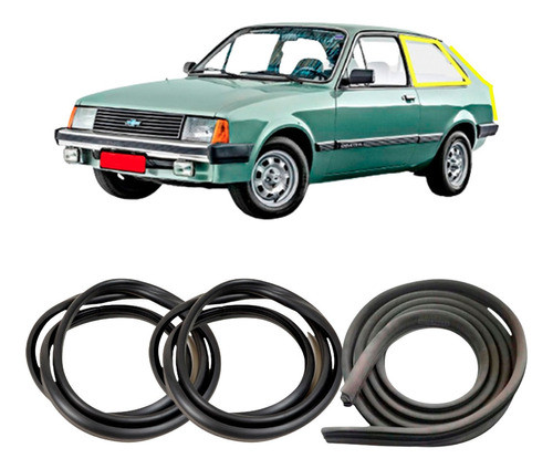 Kit Borracha Lateral Fixa E Porta Malas Chevette Hatch Todos 0