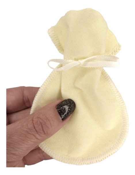 10 Embalagens De Veludo Marfim 7x10cm Saquinho Para Joias 0