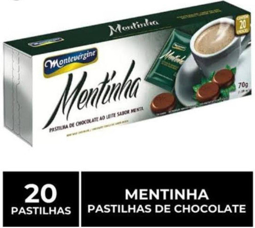 Pastilha Mentinha Com Chocolate Ao Leite 70gr - Kit Com 2 0