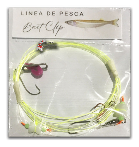 Linea Pesca Pejerrey Dos Brazoladas Con Doble Baitclip 0