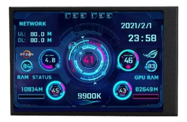 Tela Secundária 3.5 Ips Lcd Display Pc Cpu Gpu Ram Hdd Temas 0