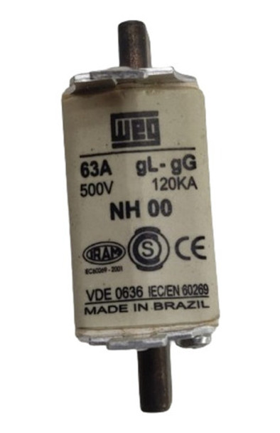Fusible /cartucho Weg Nh00  63a Gl/gg 500v 120ka 0