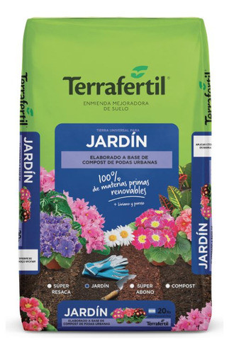 Terrafertil Tierra Jardín 20 Lts Sustrato Enriquecido 0