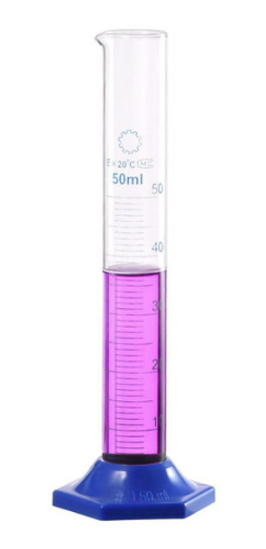 Probeta Vidrio Graduada Base Plástica 50ml 0