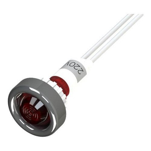 Kit C/ 5 Sinaleiro Neon Olho De Boi Vermelho 220vca 9mm 0