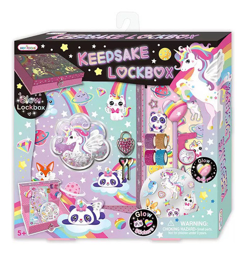 Caja Recuerdos Glow Dark C/candado + Lapicera Pegatina Cinta 0