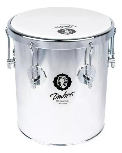 Repique De Mão Timbra 10 X 30cm Aro Cromado Pele Leitosa 0