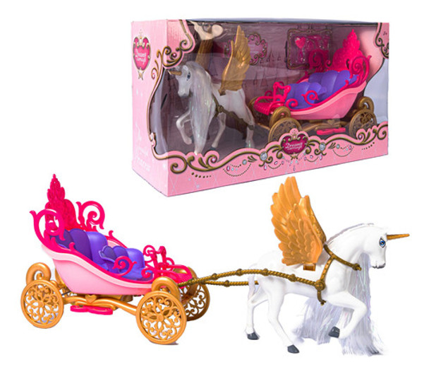 Unicornio Con Carroza Y Cmbor Con Luz Y Sonido 0