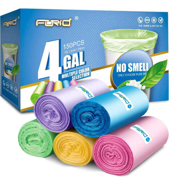 150 Bolsas De Basura De Colores Forid De 4 Galones 0
