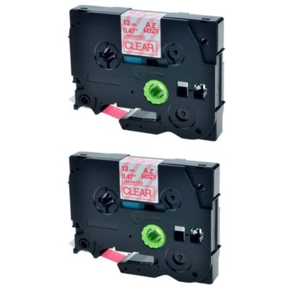 2pk Tz132 Tze132 Etiqueta Cinta Rojo Sobre Claro 1/2 '' Para 0