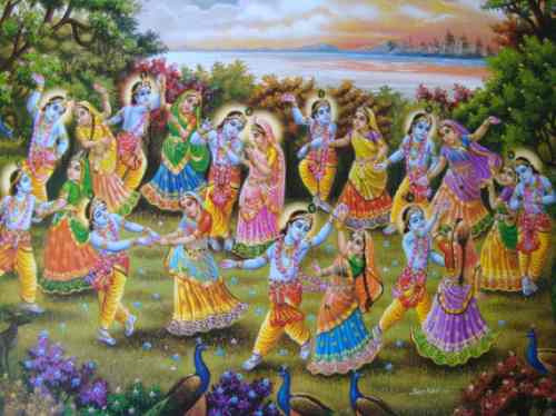 Pôster Gravura Imagem Papel Hindu Indiana Krishna Dançando M 0