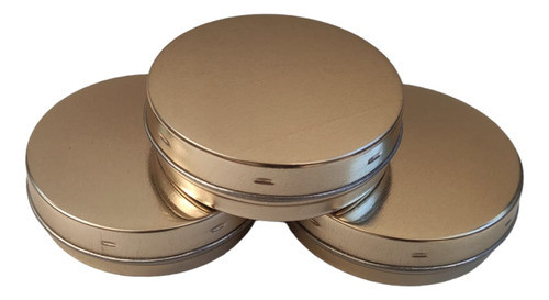 60 Latas Pastilleras Doradas 7.5cm X 2.5cm 0