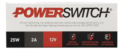 Fuente Switching 25w Macroled 12v 2a Interior P/ Tira Led 0