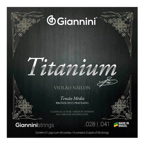 Encordoamento Titanium Para Violão Nylon Genwtm Giannini 0