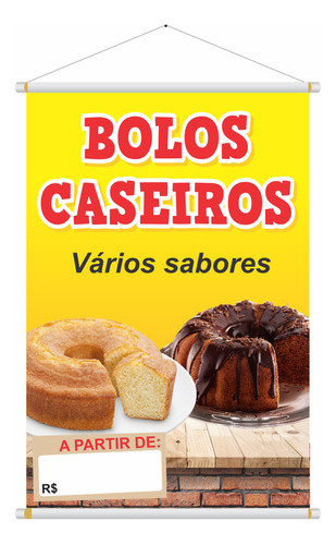 Banner Bolo Caseiro Tamanho 100x70cm 0