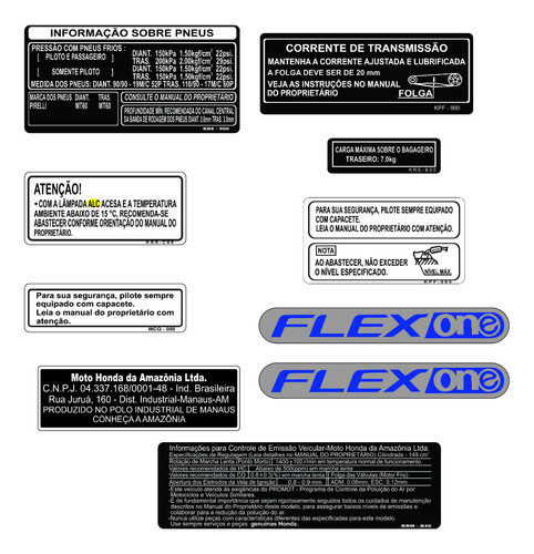 Honda Bros 150 Flexone Adesivos De Advertência  Honda Bros 0