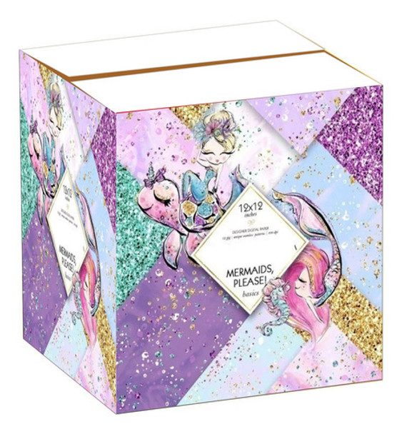 Kit Imprimible Fondos Sirena Glitters Cute Png #1 0