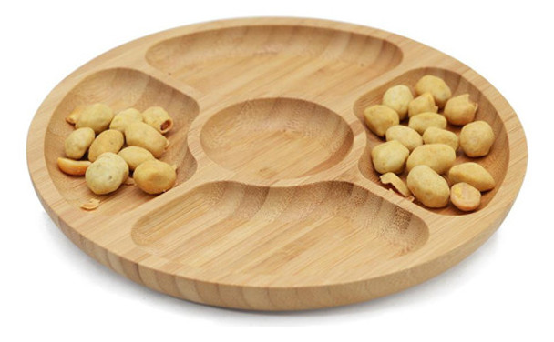 Petisqueira 5 Divisórias Nature 25cm Bambu 0