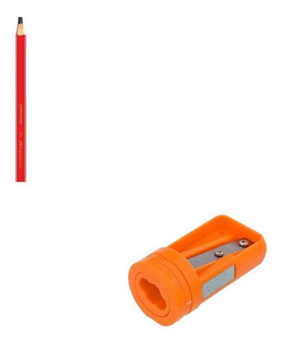 Kit 5 Lápis De Carpinteiro Marceneiro + Apontador 0