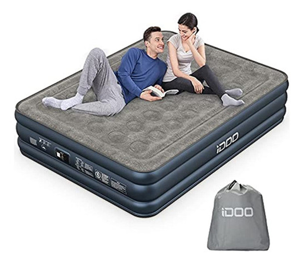 Colchón De Aire Idoo Queen, Cama De Aire Inflable Con Bomba 0