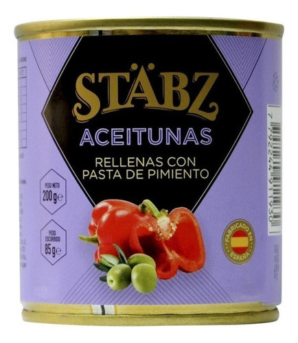 Aceitunas Rellenas Con Pasta De Pimiento Stabz 200 Gr. X2 0