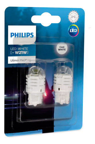 Lampara Philips Led Blanca W21w Ultinon Jgo X2 0
