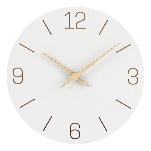 ~? Reloj De Pared - 12 Pulgadas Silencioso Funciona Con Bate 0