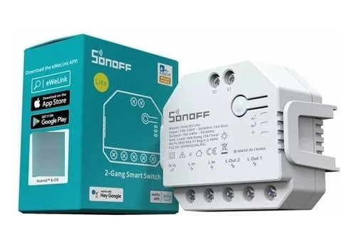 2 X Sonoff Interruptor Wifi 2ch Canais Dual R3 Lite 0