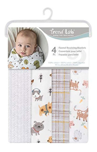 Paquete De 4 Mantas De Recepción De Franela Trend Lab, (1037 0