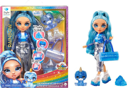 Muñeca Rainbow High Skyler (blue) With Slime Kit & Pet 0