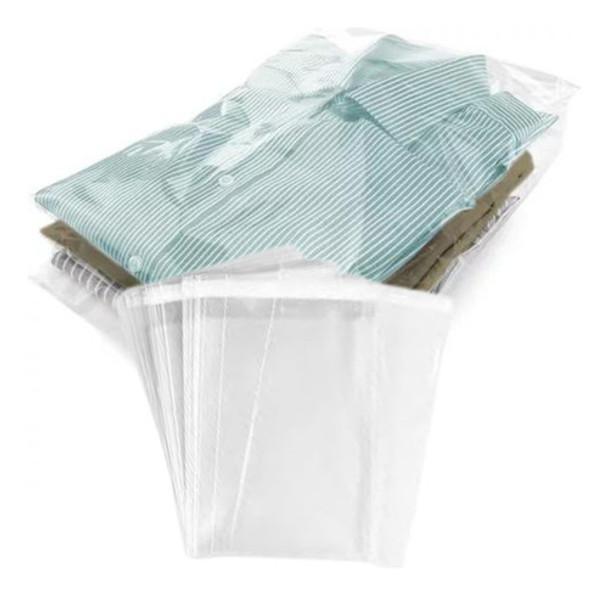 100 Bolsas Pp Solapa Adhesivo 40x50+5 Celofan Cristal Polipr 0