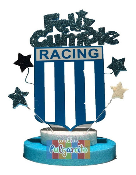 Adorno De Torta Fútbol - Escudo De Racing 0 Adorno De Torta Fútbol - Escudo De Racing 0
