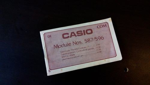Manual De Instrucciones Reloj Casio 587/596 0