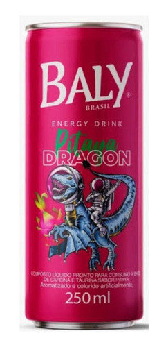 Energético Baly Pitaya Lata 250ml - Kit Com 9 0