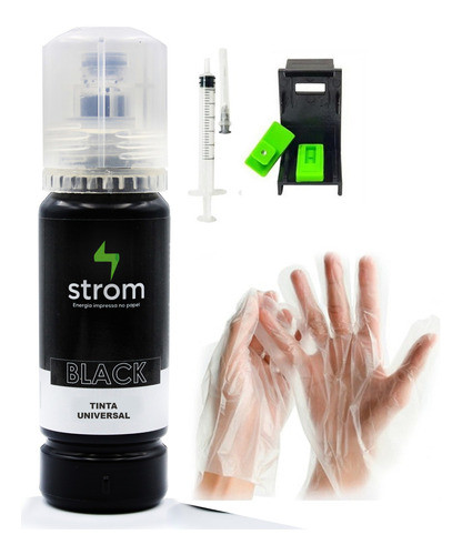 Tinta Preta Recarga Cartuchos Comp Para Impressora Hp 3776 0