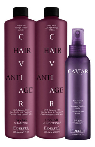 Kit Caviar Shampoo + Acondicionador + Protector Fidelite 0