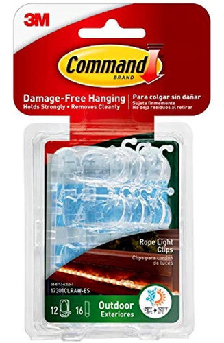Clips De Luz De Cuerda Para Exteriores Command, Transparente 0