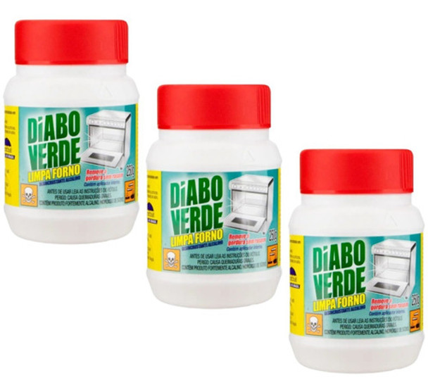 Kit 3 Diabo Verde Limpa Forno 250g 0 Kit 3 Diabo Verde Limpa Forno 250g 0