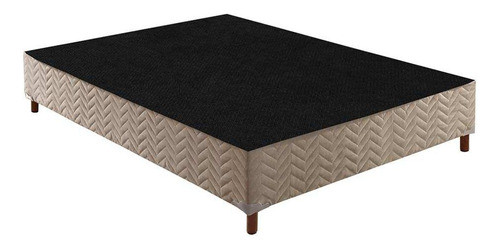 Cama Box Casal Sommier Rústico Bege (138x20)paropas 0