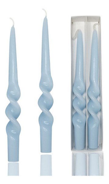 Velas Conicas Azules Trenzadas Sin Perfume Para Boda, Fiesta 0 Velas Conicas Azules Trenzadas Sin Perfume Para Boda, Fiesta 0