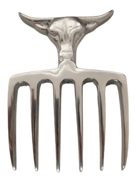 Garfo 6 Dentes Alumínio Para Churrasco Aluminio Polido 0