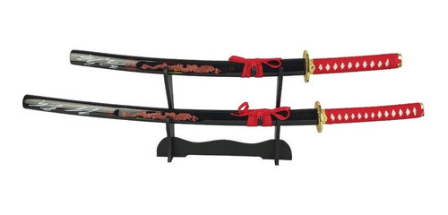 Espada Katana Kit Coleção Decoração Suporte Mesa Cosplay 0